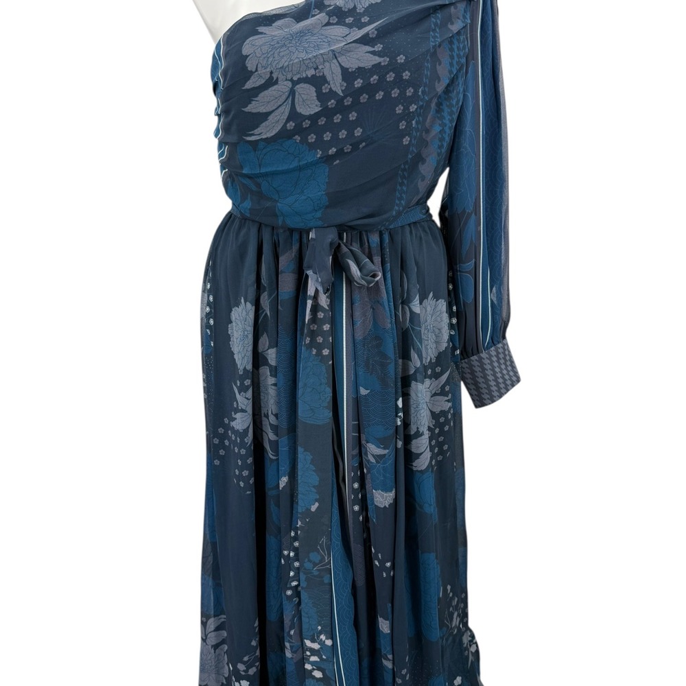 Nikita Mhaisalkar Anthropologie Women's 1X One-Shoulder Floral Print Maxi Dress - Picture 6 of 16